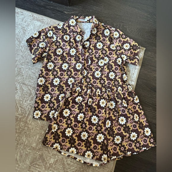 Retro floral Matching short and button down set - Picture 8 of 15